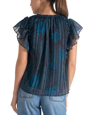 Ruffle-Sleeve Top