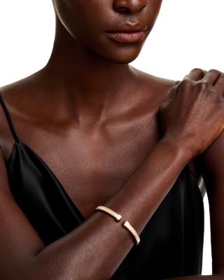 Diamond Cuff Bangle Bracelet in 14K Yellow Gold, 1.2 tcw 