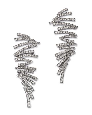 Bloomingdale's Fine Collection - Diamond ZigZag Drop Earrings in 14K White Gold, 2.3 tcw