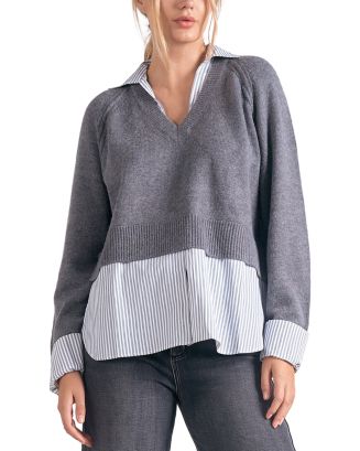 ELAN BLACK ASYMETRICAL SWEATER
