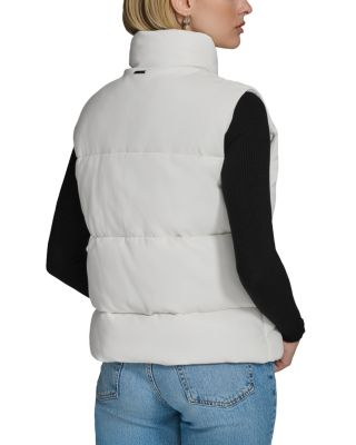 Faux Leather Puffer Vest