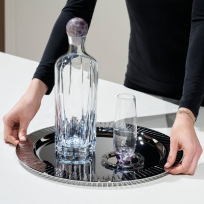 Striations Serving Tray Round