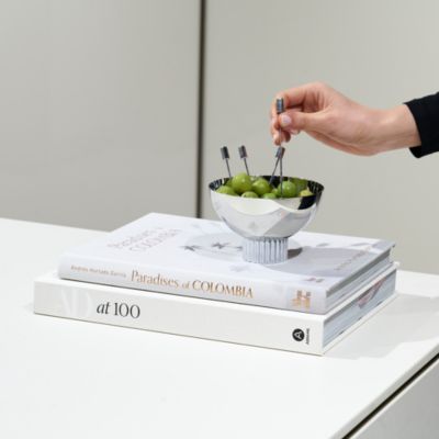 Striations Cocktail Picks in Holder, Set of 4