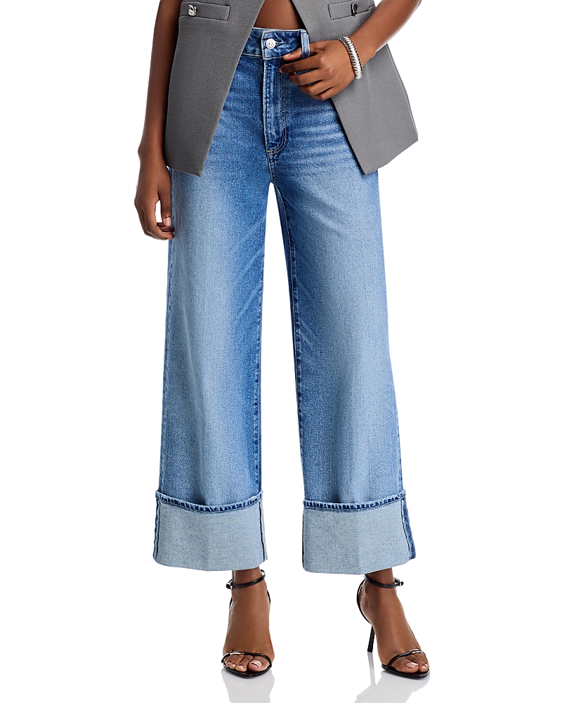 PAIGE SASHA ANKLE WIDE CUFF JEANS IN WALK OF FAME