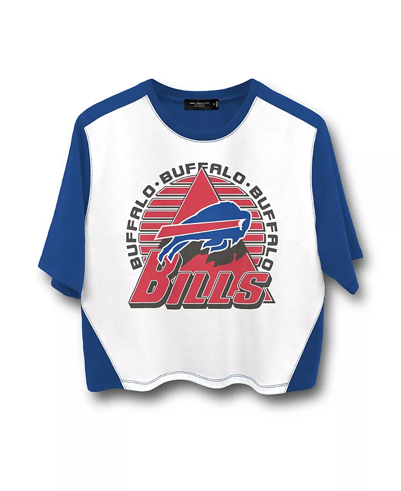 Junk Food Clothing Women's Nfl Buffalo Bills Color Block Crop Tee