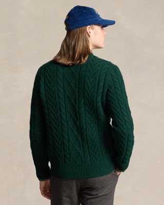 Wool Cable Knit Crewneck Sweater