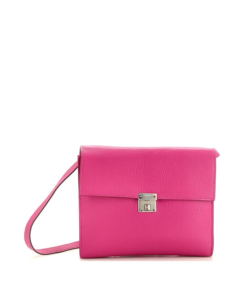 PRE-OWNED HERMES Pre-owned  Hermes 16 Clic Wallet On Strap Chevre Mysore In Pink