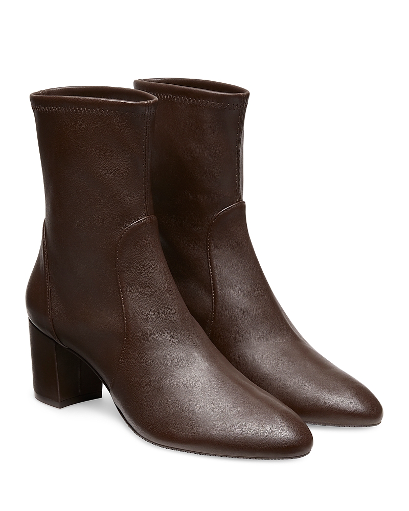 Stuart Weitzman Yuliana 60 Womens Leather Pull On Ankle Boots In Walnut