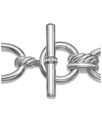 David Yurman Sterling Silver DY Mercer Diamond Link Bracelet