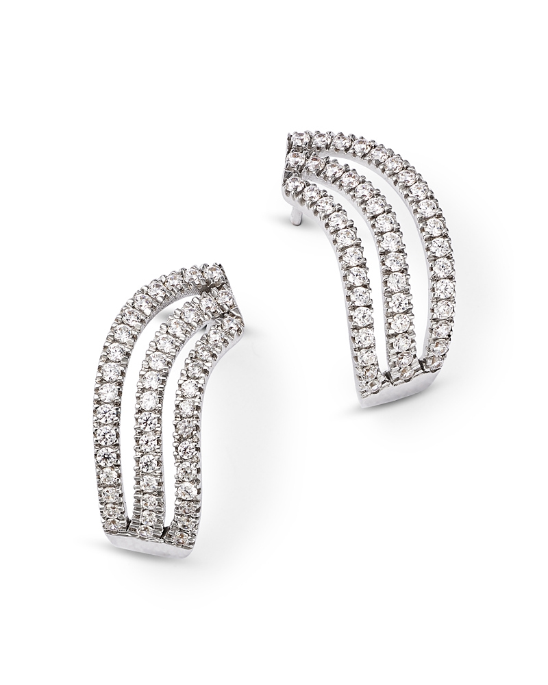 Bloomingdale's Fine Collection Diamond Wavy Earrings In 14k White Gold, 0.5 Ct. T. W. In White