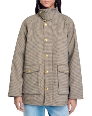 Sandro Bastille Mock Neck Coat