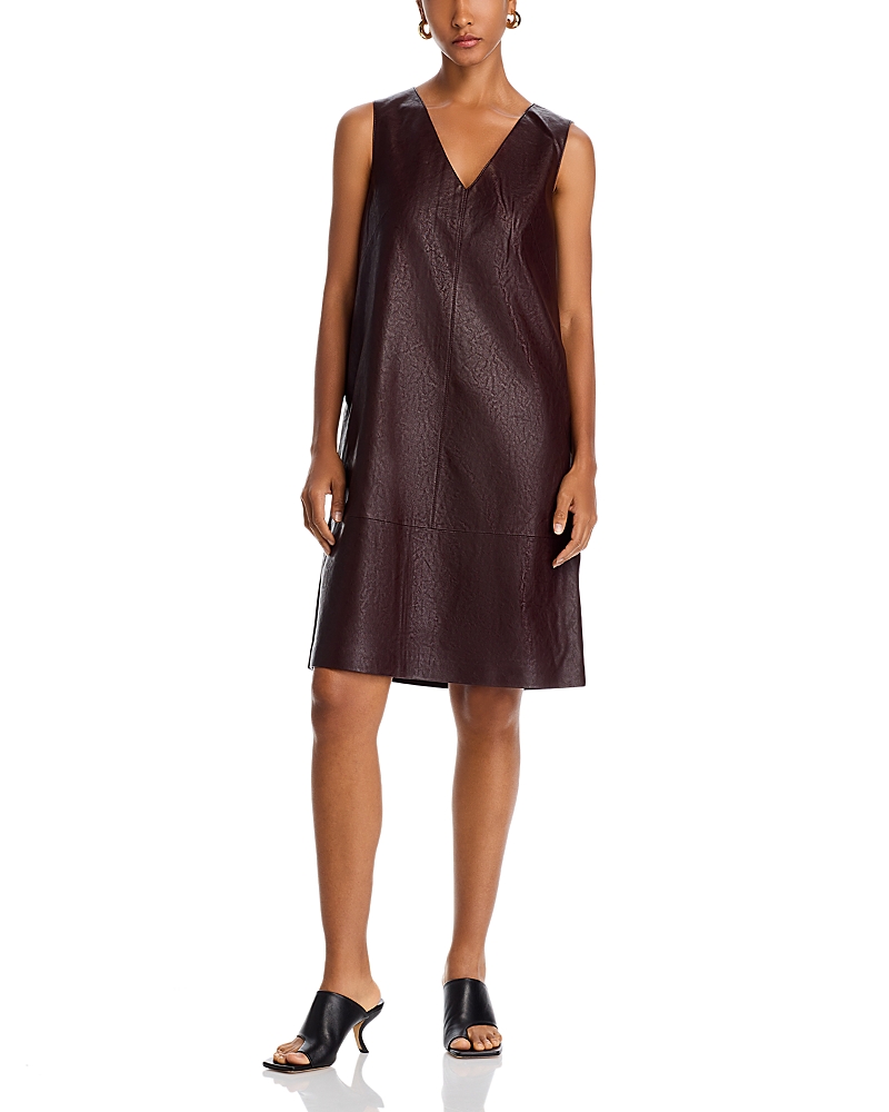 Kobi Halperin Graylen Faux Leather Shift Dress In Bordeaux