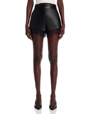 【RECTO】 GRETA FAUX LEATHER LACE TRIMMING SHORTS 2色 렉토]GRETA FAUX LEATHER LACE TRIMMING SHORTS (2COLORS)