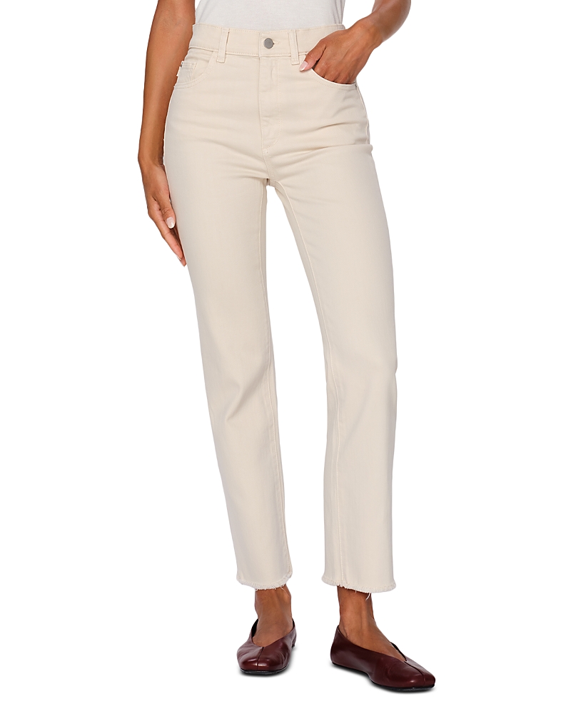Dl 1961 Mara Mid Rise Instasculpt Ankle Straight Jeans In Ecru