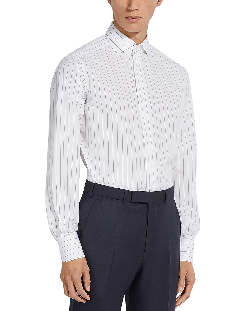 Zegna Centoventimila Striped Button Front Shirt