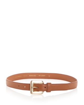 GAVAZZENI Women\'s Azalea Leather Belt with Antique Brass Round Buckle Gavazzeni Azalea Leather Belt In Chocolate Brown - 50% Off  main image 3