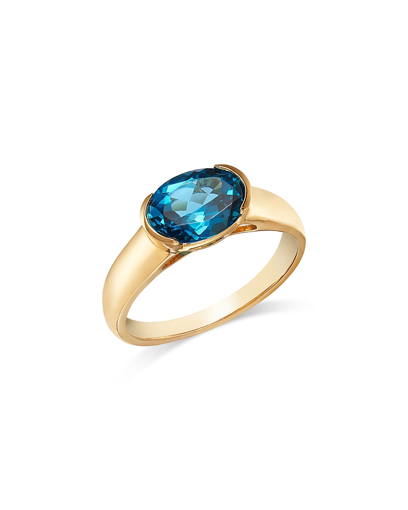 Bloomingdale's Fine Collection London Blue Ring In 14k Yellow Gold In Blue/gold