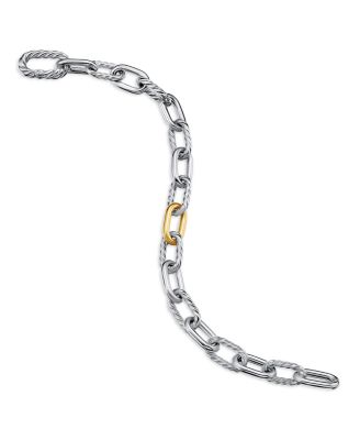 DY Madison&reg; Chain Bracelet in Sterling Silver with 18K Yellow Gold, 8.5mm