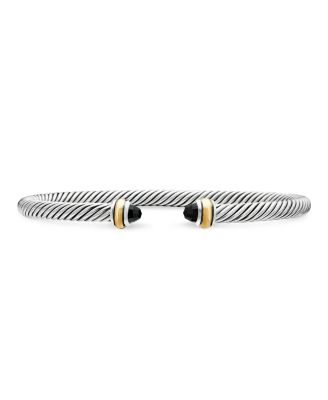 Classic Cable Bracelet in Sterling Silver with 18K Yellow Gold, 4mm