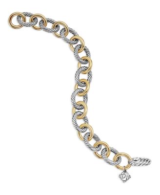 Oval Large Link Bracelet with Gold, 7.5"