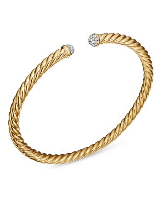 Cable Flex Bracelet in 18K Yellow Gold with Diamonds, 4mm