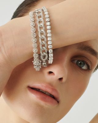 Certified Diamond Tennis Bracelet in 14K White Gold, 10.0 tcw 