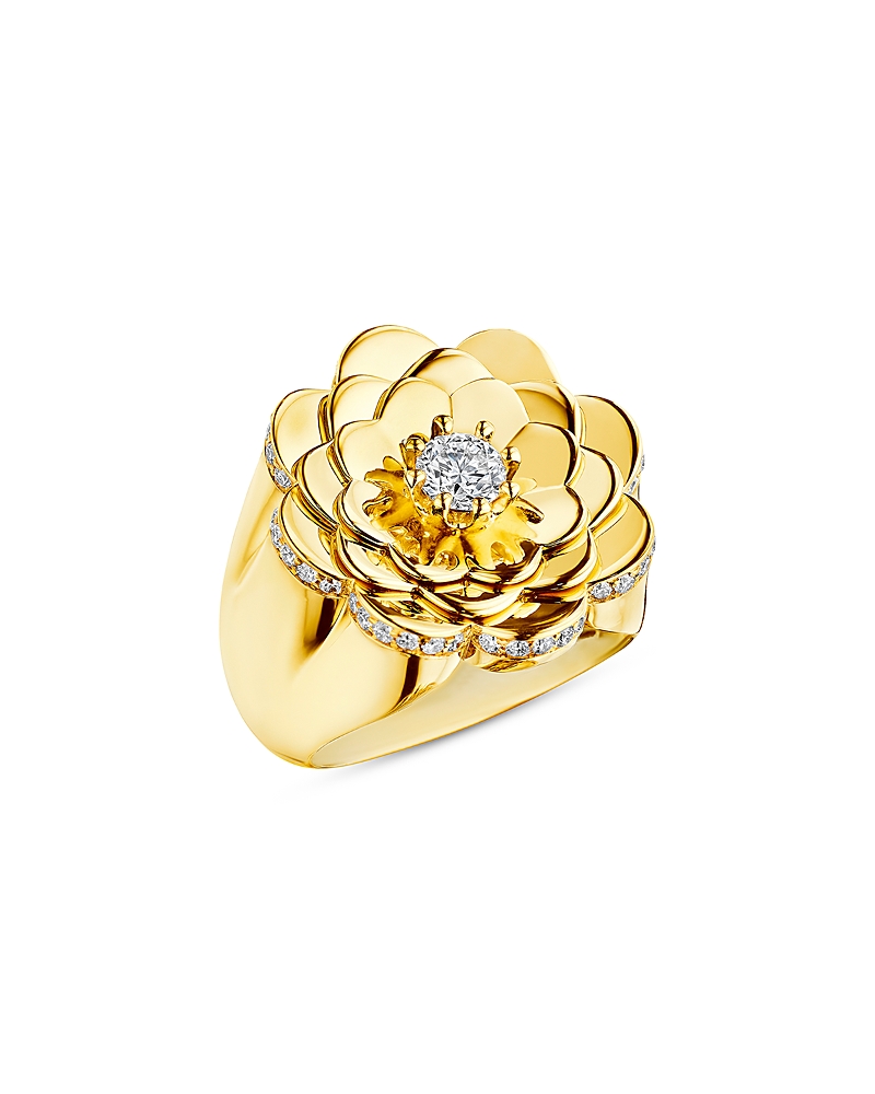 Cadar 18k Yellow Gold Bloom Diamond Flower Ring In Yellow Gold