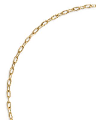 DY Madison&reg; Pav&eacute; Diamond Toggle Chain Necklace in 18K Yellow Gold, 3mm