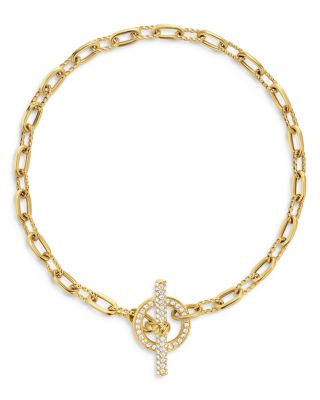 DY Madison&reg; Toggle Chain Bracelet in 18K Yellow Gold with Diamonds, 3mm