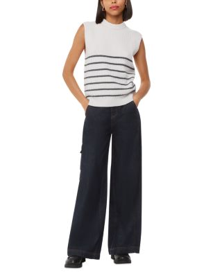 Striped Textured Sweater Tank Top