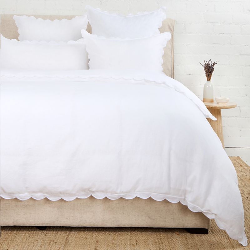 Pom Pom At Home Kelly Duvet Cover, King In White/white