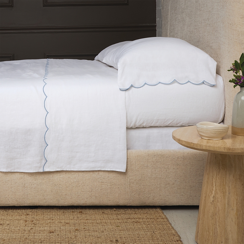 Pom Pom At Home Kelly Linen Sheet Set, Queen In White
