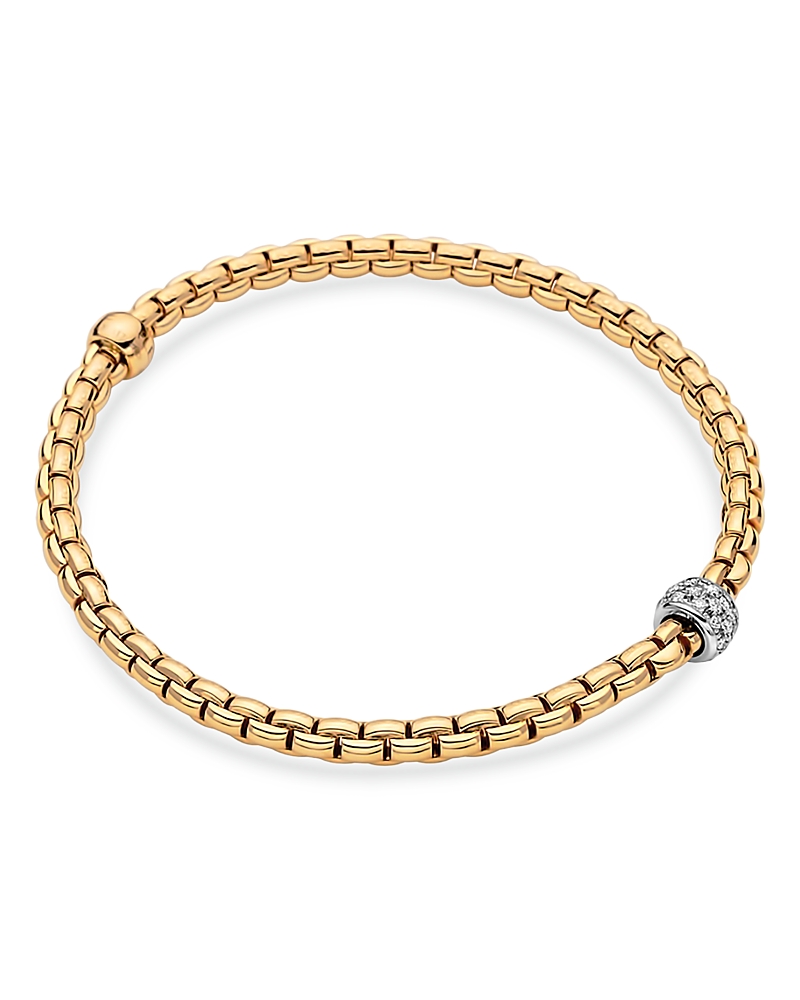 Fope 18k Yellow Gold Eka Diamond Flex'it Bracelet In Gold