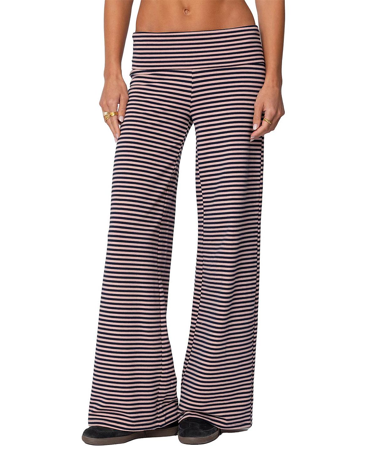 Edikted Lilah Striped Fold Over Pants