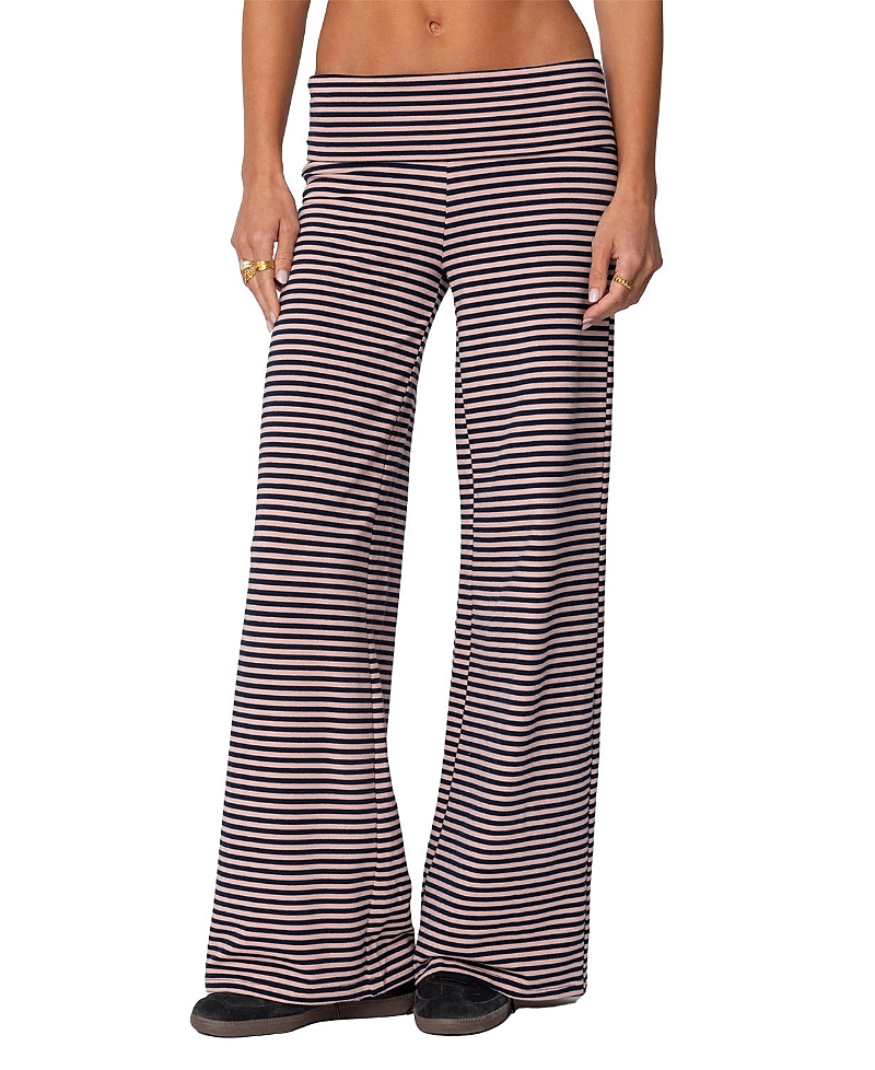 EDIKTED LILAH STRIPED FOLD OVER PANTS