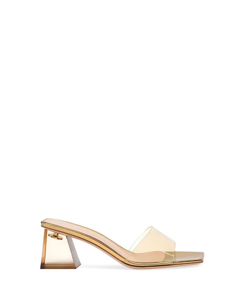 Gianvito Rossi Cosmic 55 Mule Sandals In Gold-tone Plexi