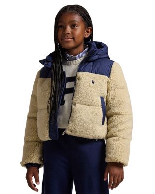 Ralph Lauren Girls Teddy Fleece Boxy Hybrid Jacket Big Kid Bloomingdale s