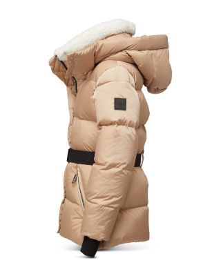 Girls' Romy Faux Sherpa Trim Hooded Down Jacket - Big Kid