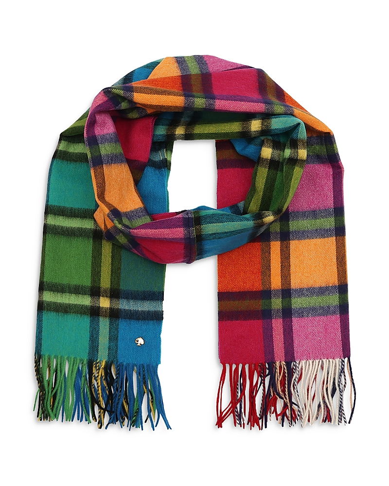 Shop Kate Spade New York Plaid Mix Yarn Dye Wool Scarf In Multi