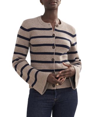 Jenni Kayne Cooper Wool Blend Crewneck Cardigan Sweater