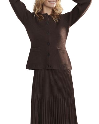 Cooper Wool Blend Crewneck Cardigan Sweater