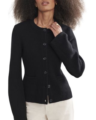Cooper Wool Blend Crewneck Cardigan Sweater