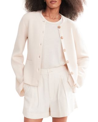 Cooper Wool Blend Crewneck Cardigan Sweater