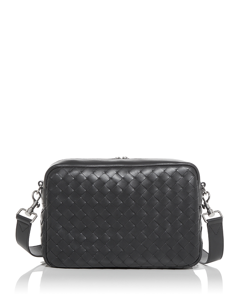 Bottega Veneta Intrecciato Leather Camera Bag In Shadow