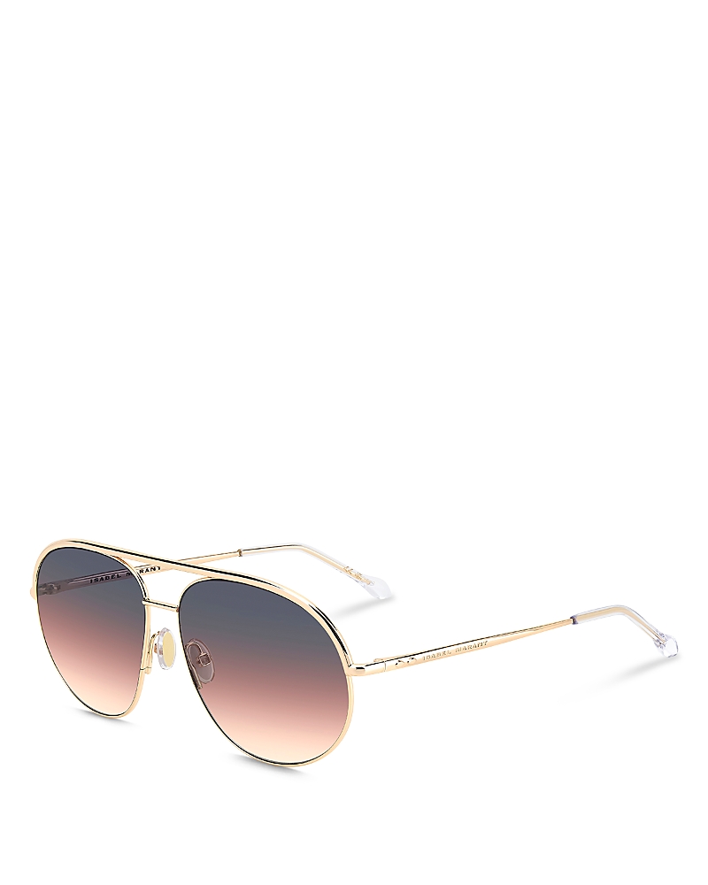Isabel Marant The In Love Rectangle Sunglasses, 59mm In Pink/rose Gold