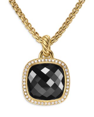 Albion&reg; Pendant in 18K Yellow Gold with Black Onyx and Diamonds, 15mm