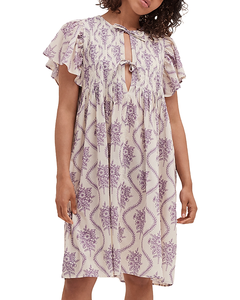 DESMOND & DEMPSEY PLEATED ALPEN FLORAL NIGHTGOWN