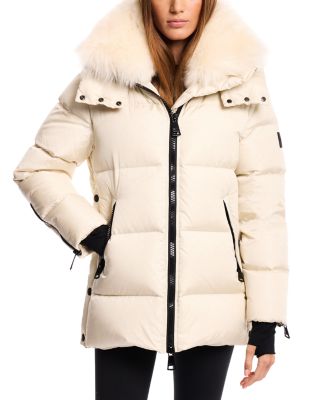 Scarlett Shearling Trim Puffer Coat