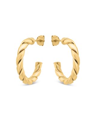 AQUA - Twist Open Hoop Earrings in 18K Gold Plated Sterling Silver - Exclusive