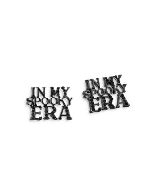 BAUBLEBAR - Spooky Era Pav&eacute; Text Stud Earrings in Black Tone